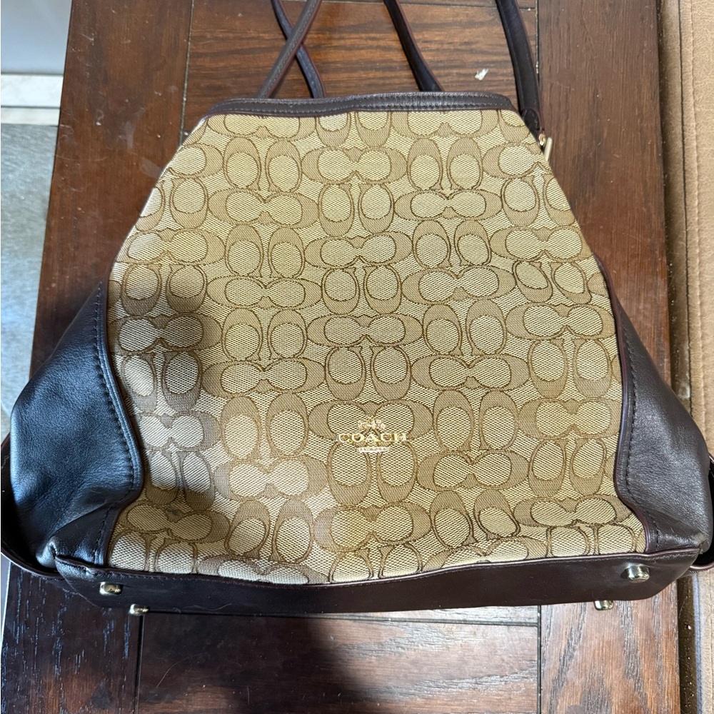 Coach Signature Brown and Tan Tote
